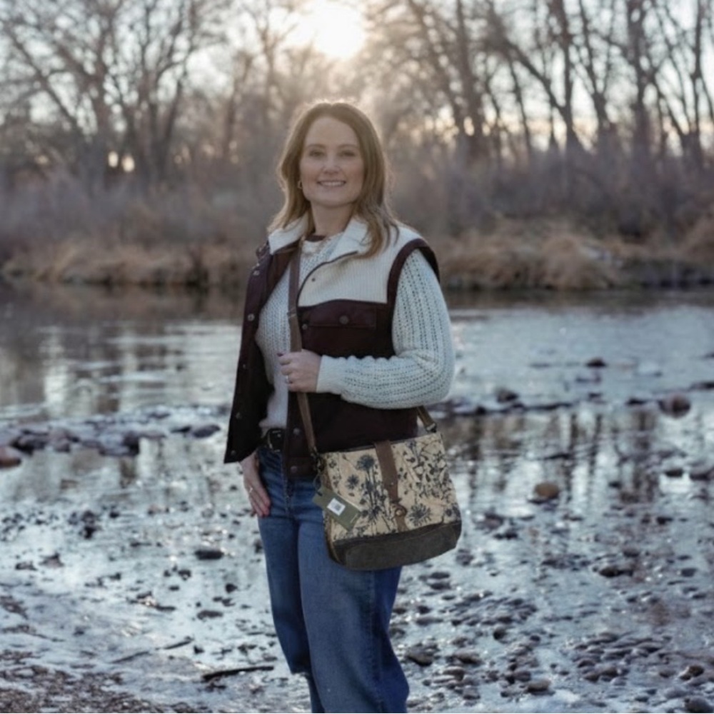 Myra Upcycled Canvas Debonair Shoulder Bag
